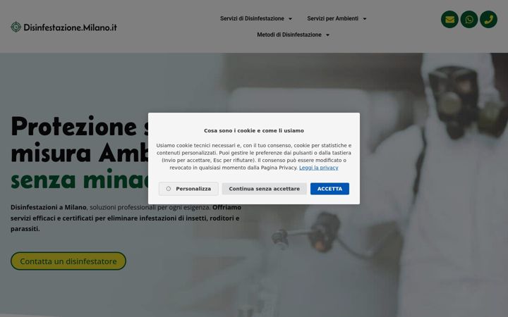 Screenshot of disinfestazione.milano.it
