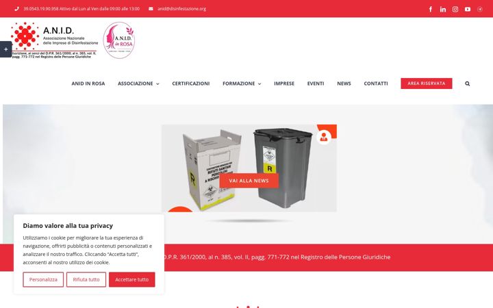 Ekrano kopija disinfestazione.org