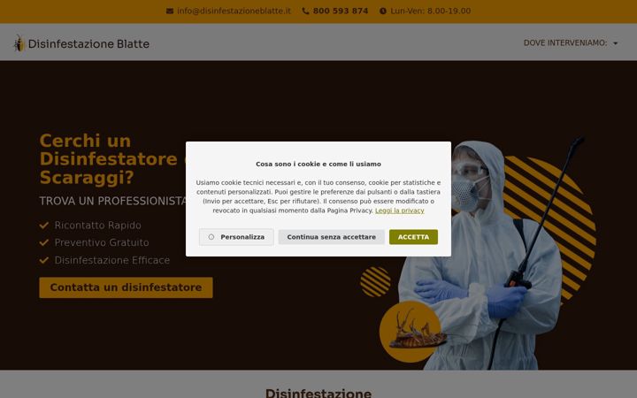 Screenshot of disinfestazioneblatte.it