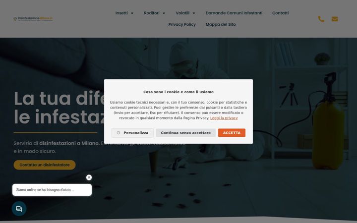 Screenshot of disinfestazionemilano.it