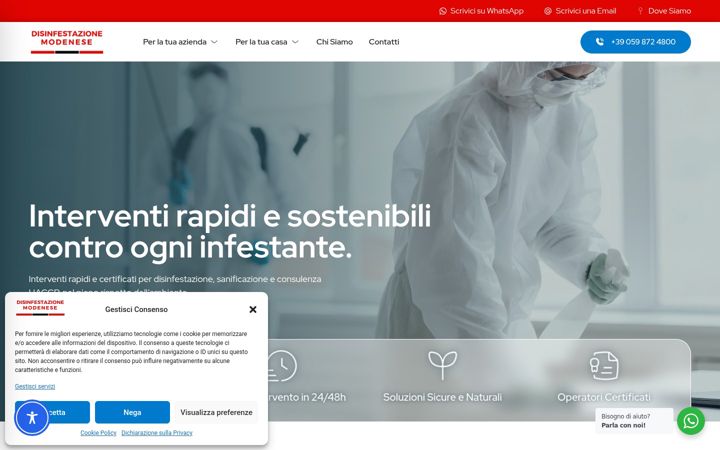 Screenshot of disinfestazionemodenese.it