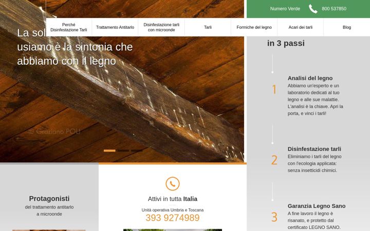 Screenshot of disinfestazionetarli.it