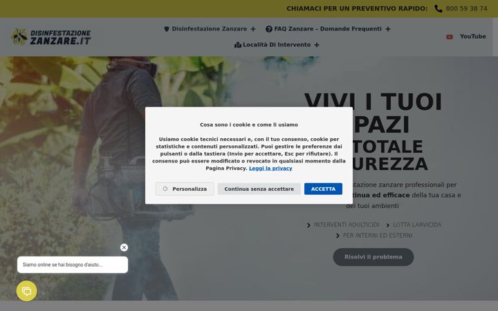 Captură de ecran a disinfestazionezanzare.it