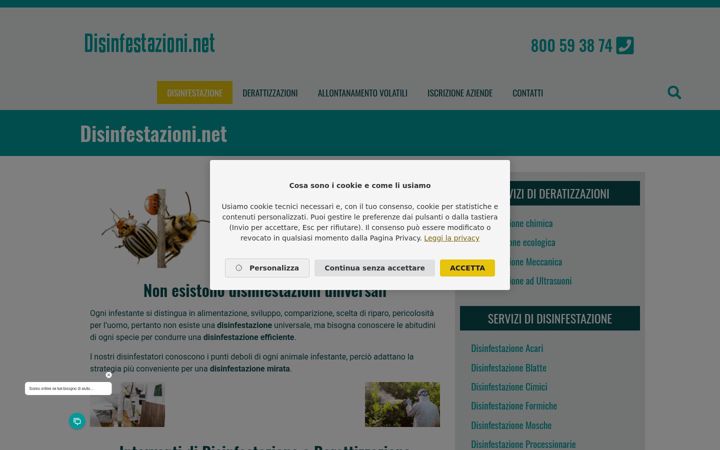 Screenshot di disinfestazioni.net