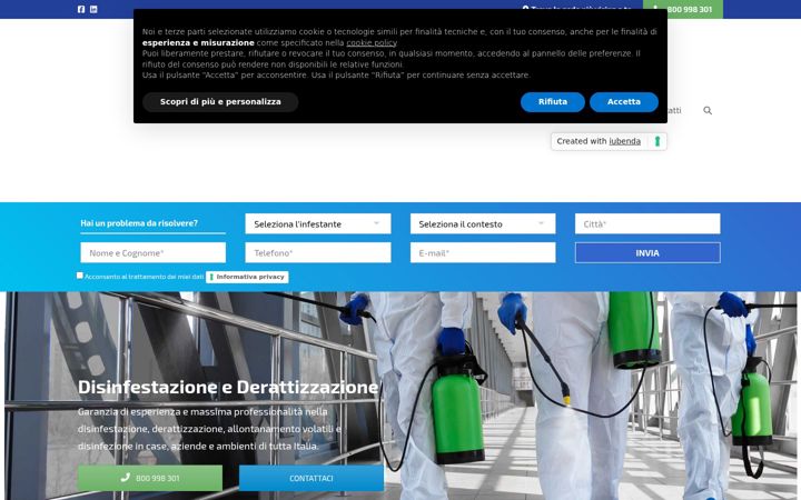 Captură de ecran a disinfestazionih24.it