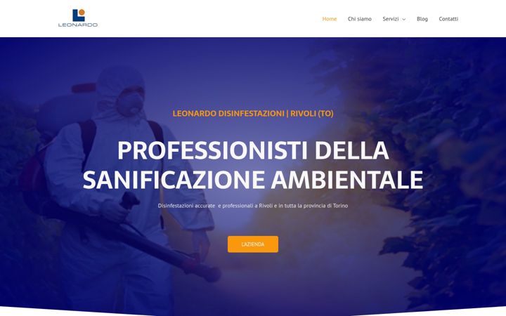 Captură de ecran a disinfestazionileonardo.it