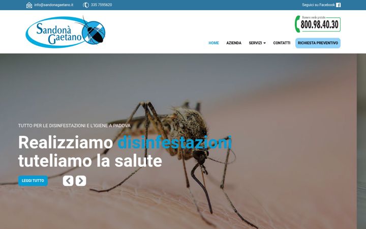 Captură de ecran a disinfestazionipadova.it