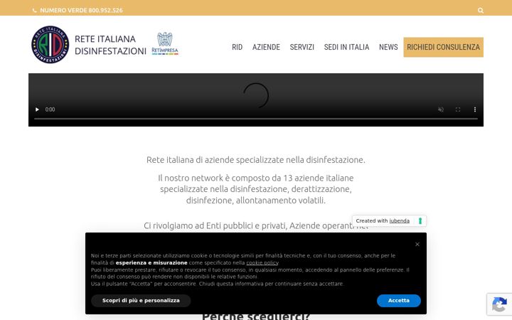 Captură de ecran a disinfestazionirid.it