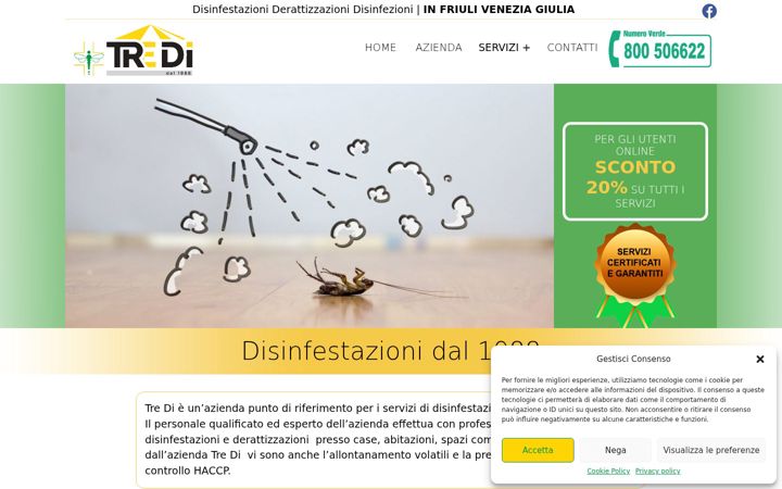 Screenshot of disinfestazionitredi.com