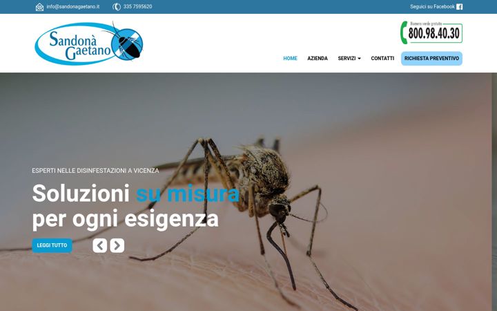 Captură de ecran a disinfestazionivicenza.it