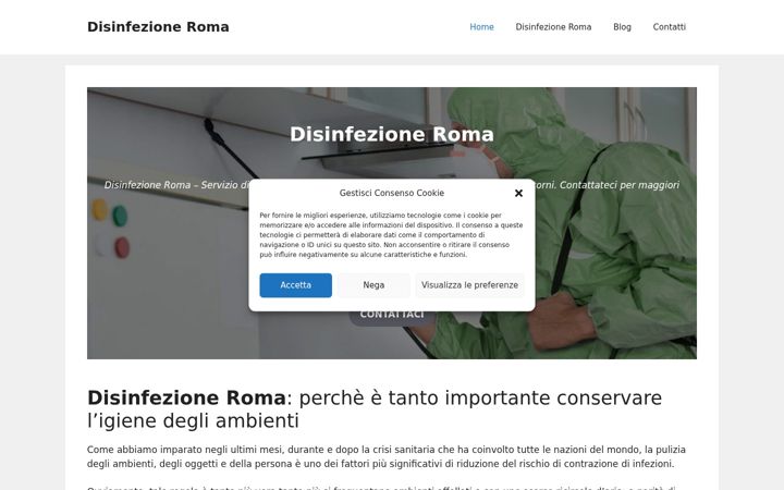 Screenshot of disinfezione.roma.it