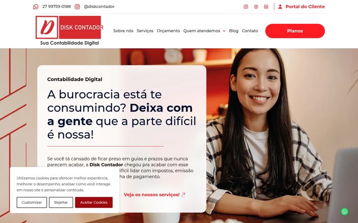 Ekraanipilt saidist diskcontador.com.br