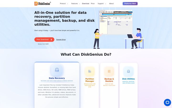 Screenshot of diskgenius.com