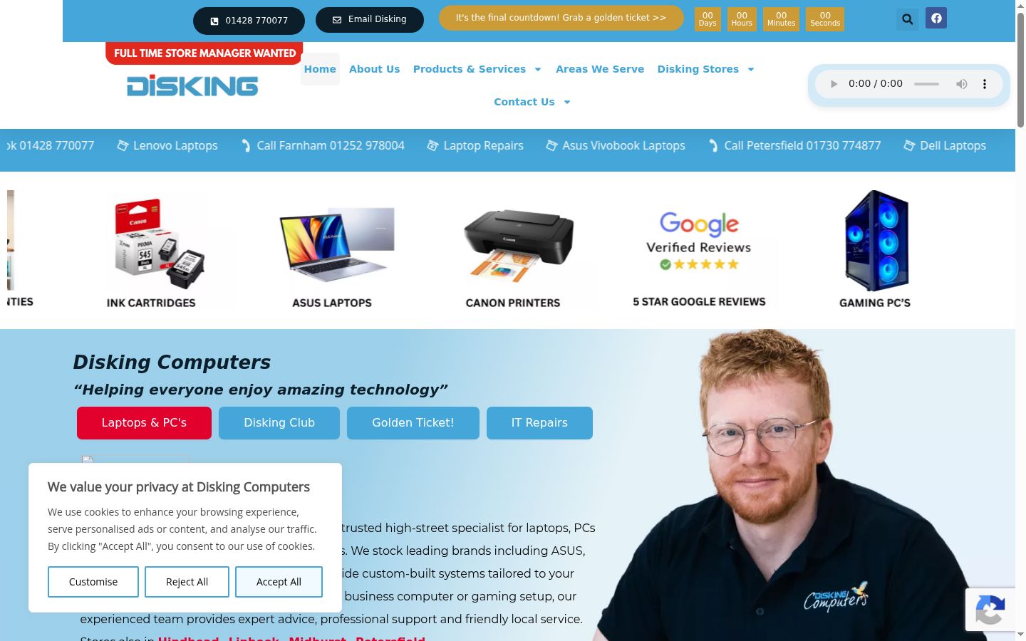 Screenshot tal-banner tal-kunsens muri qabel kwalunkwe interazzjoni