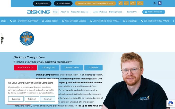 Screenshot of diskingcomputers.com