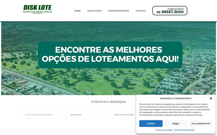 Ekraanipilt saidist disklote.com.br