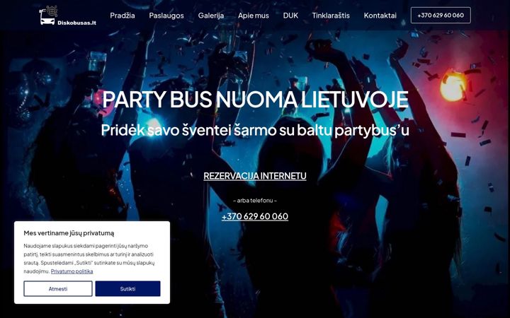 Screenshot ta' diskobusas.lt
