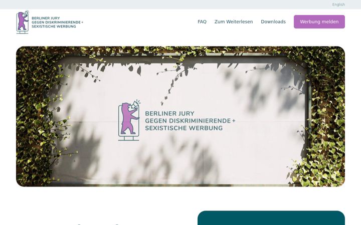 Screenshot of diskriminierende-werbung-melden.berlin
