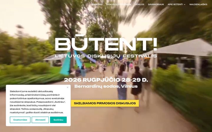 Screenshot ta' diskusijufestivalis.lt