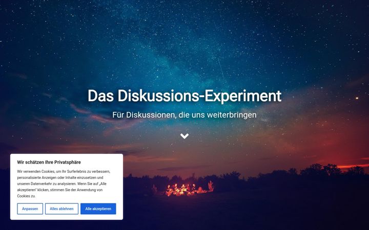 Screenshot of diskussions-experiment.de