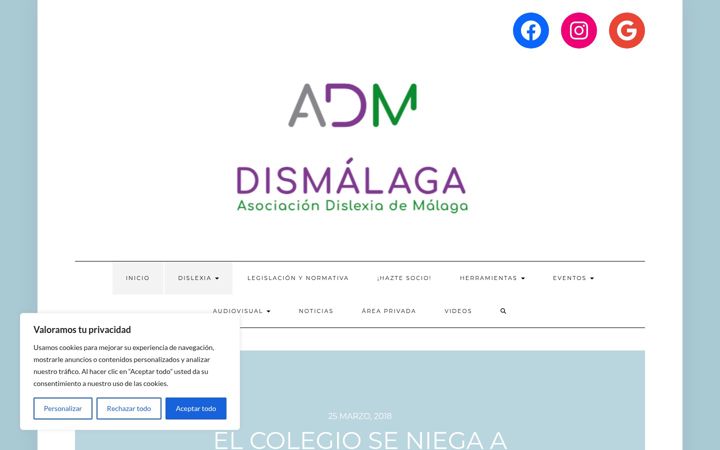 Screenshot of dislexiamalaga.com
