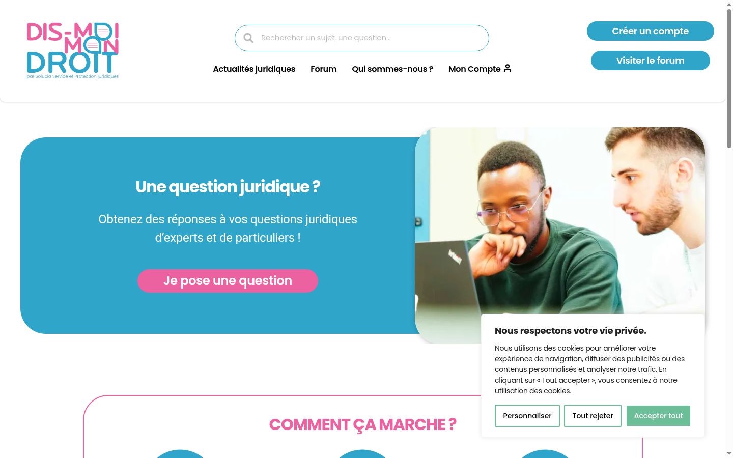 Captura de ecrã do banner de consentimento apresentado antes de qualquer interação