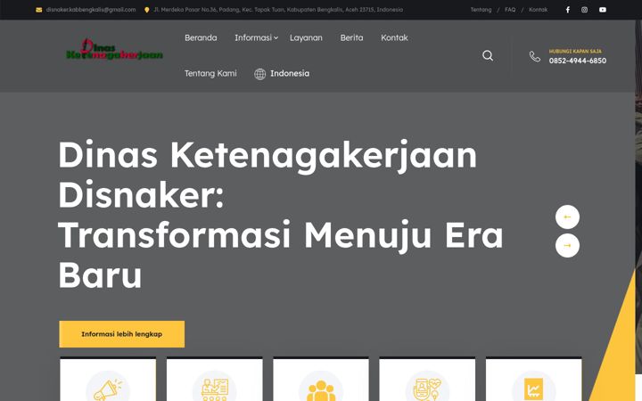 Screenshot of disnakerkabbengkalis.com