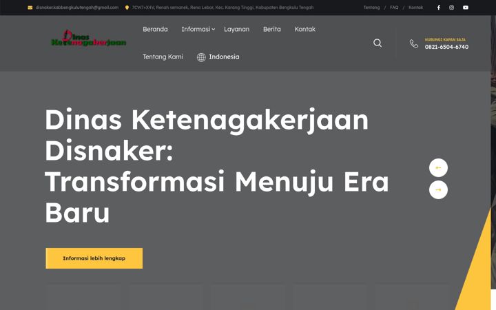 Screenshot of disnakerkabbengkulutengah.com