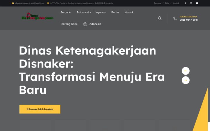 Screenshot of disnakerkabjembrana.com