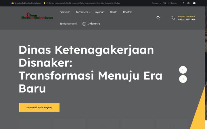 Screenshot of disnakerkabkudus.com
