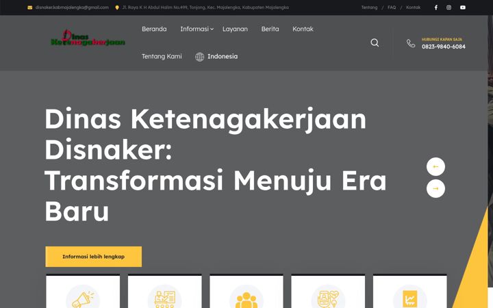 Screenshot of disnakerkabmajalengka.com