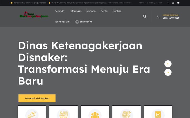 Screenshot of disnakerkabogankomeringulu.com