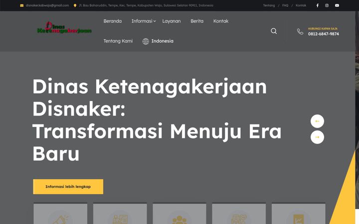 Screenshot of disnakerkabwajo.com