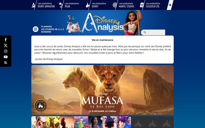 Posnetek zaslona disneyanalysis.fr