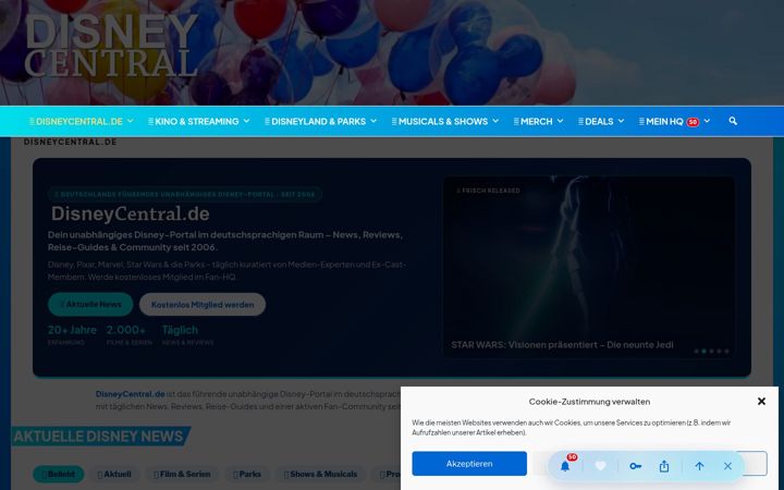 Skärmbild av disneycentral.de