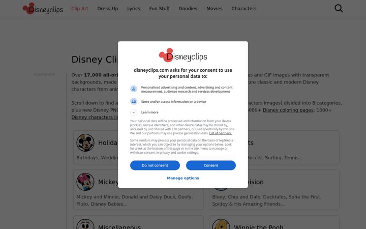 Screenshot of disneyclips.com