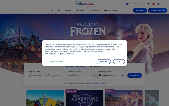 Screenshot di disneylandparis.com