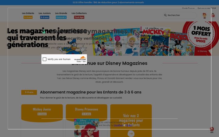 Posnetek zaslona disneymagazines.fr
