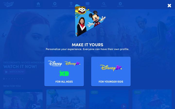 Screenshot ta' disneynow.com