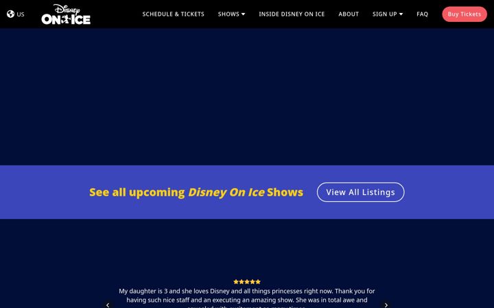 Screenshot of disneyonice.com