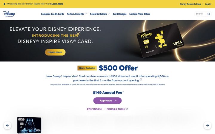 Screenshot of disneyrewards.com