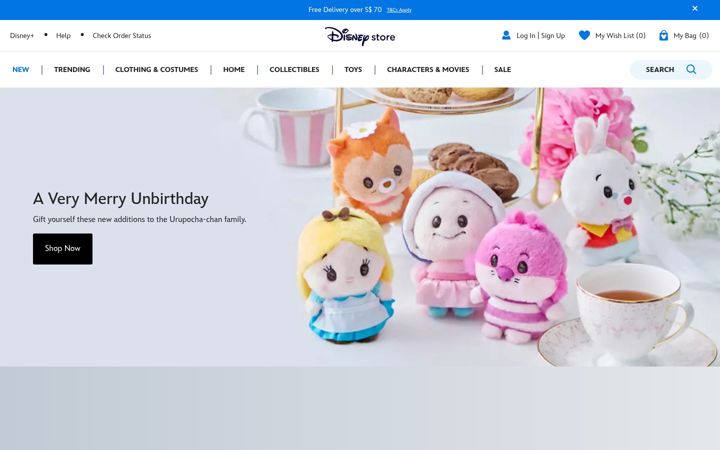 Screenshot of disneystore.asia
