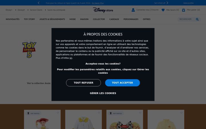 Screenshot of disneystore.fr