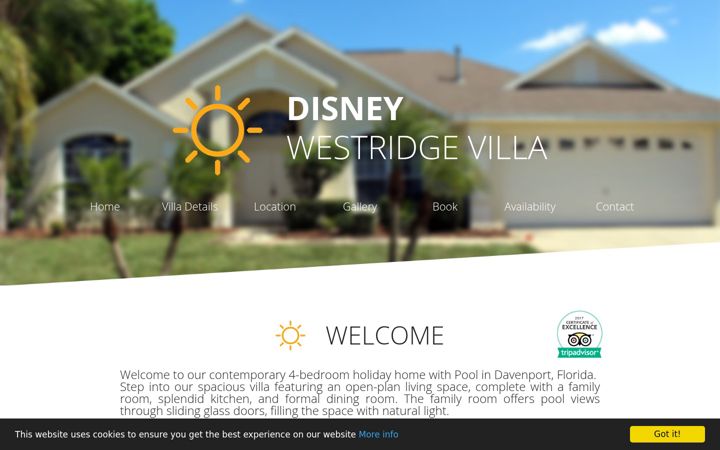 Екранна снимка на disneywestridgevilla.co.uk