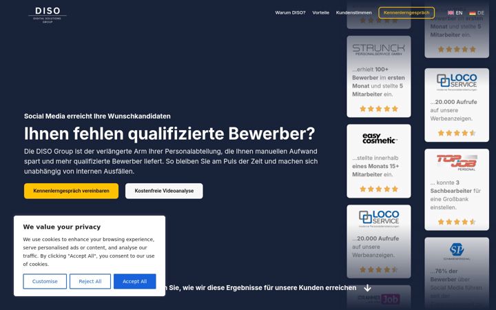 Screenshot of diso-group.com