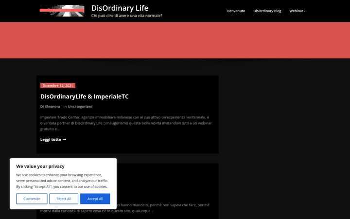 Screenshot of disordinarylife.com