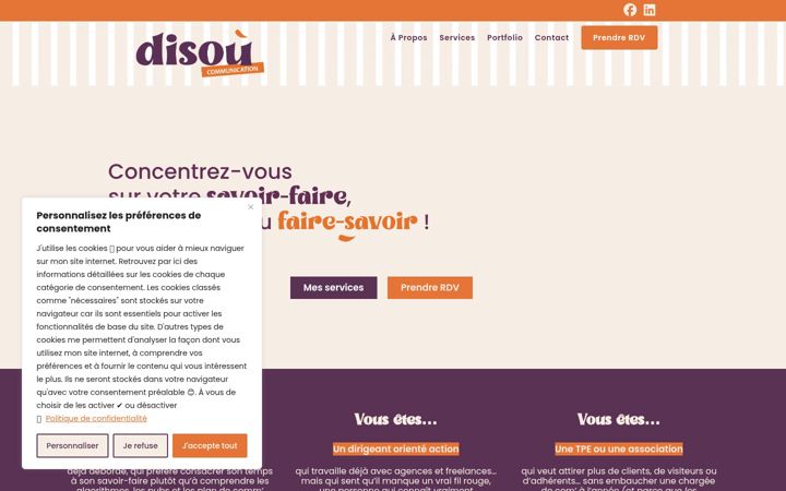 Posnetek zaslona disou-communication.fr