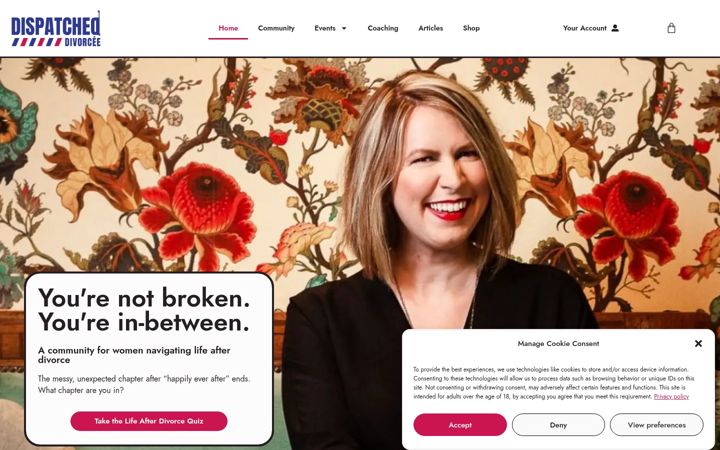 Screenshot of dispatcheddivorcee.com