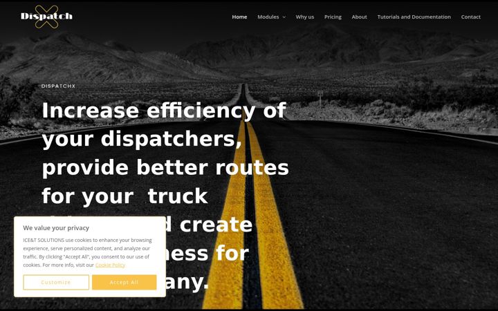 Ekrānuzņēmums no dispatchx.io