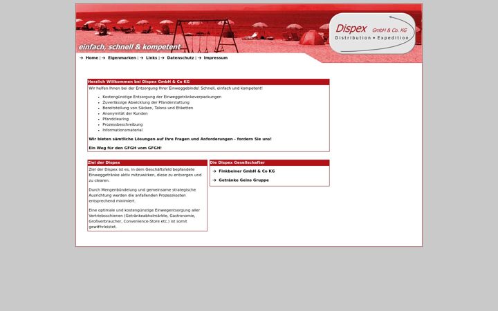 Screenshot of dispex.de